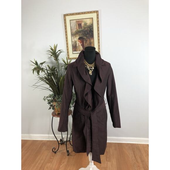 Sistè’s Made In Italy Pea Coat Purple SM Pocket Long Sleeve Open Wool Blended - Picture 6 of 11